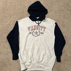 Varsity black and white hoodie